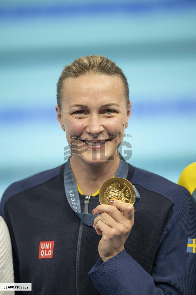 Paris 2024 - Gold medallist Sweden's Sarah Sjoestroem  women's 50m freestyle swimming