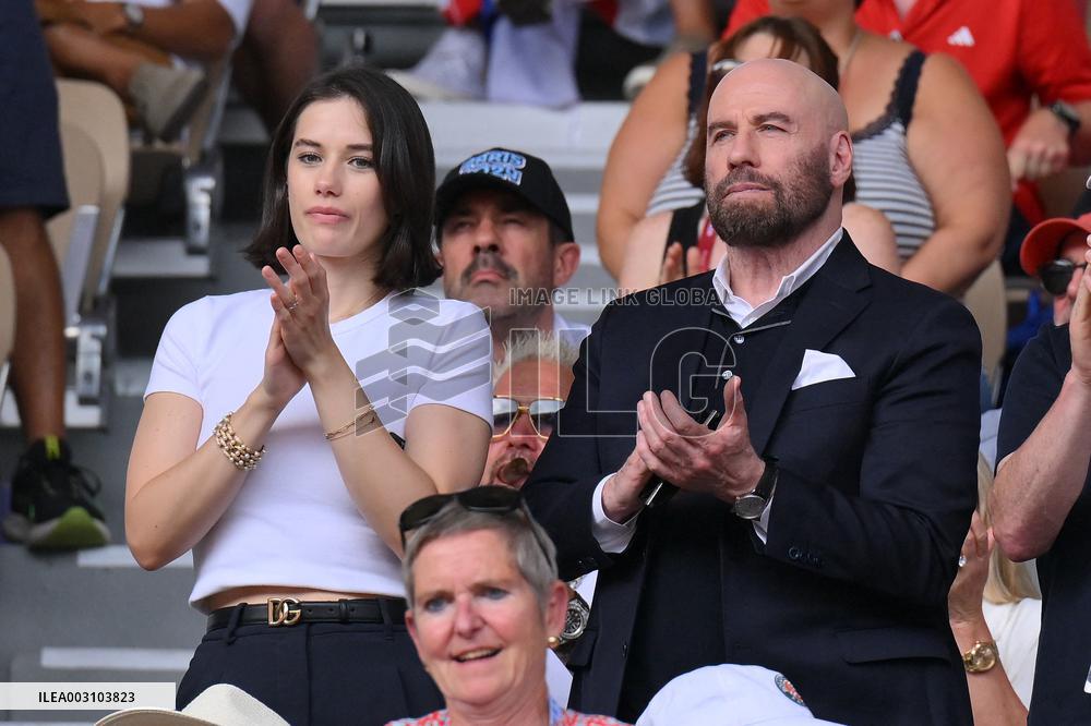 Paris 2024 - John Travolta And Ella Blue Travolta At Tennis Final