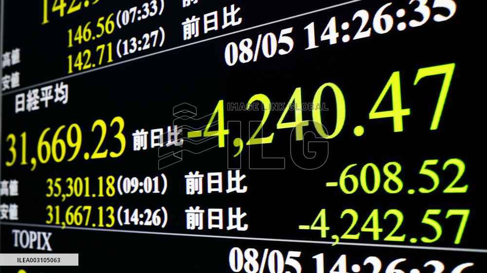 Tokyo stocks tumble