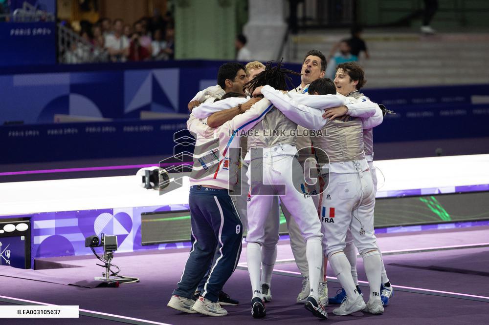 Paris 2024 - France Take Bronze In Men's Foil Team