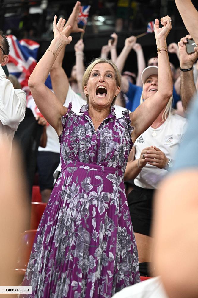 Paris 2024 - Track Cycling - Duchess Of Edimburg Sophie Reacts To Great Britain Victory
