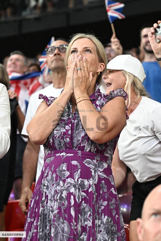 Paris 2024 - Track Cycling - Duchess Of Edimburg Sophie Reacts To Great Britain Victory