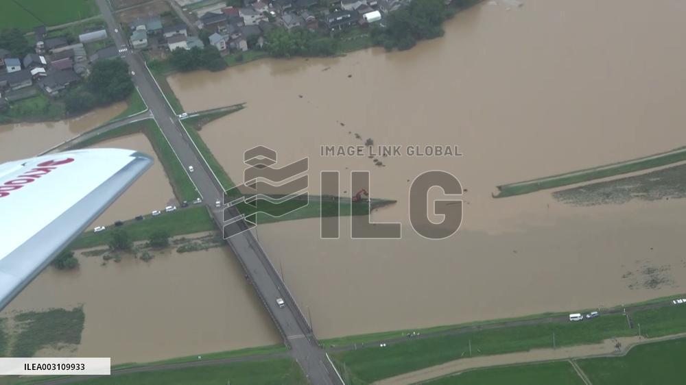 Heavy rain in northeastern Japan