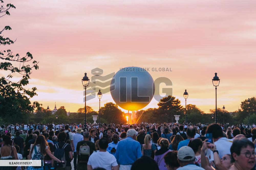 Paris 2024 - Olympic Cauldron Draws Massive Crowds