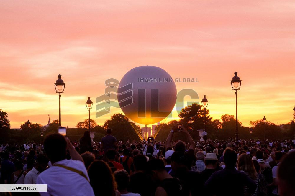 Paris 2024 - Olympic Cauldron Draws Massive Crowds