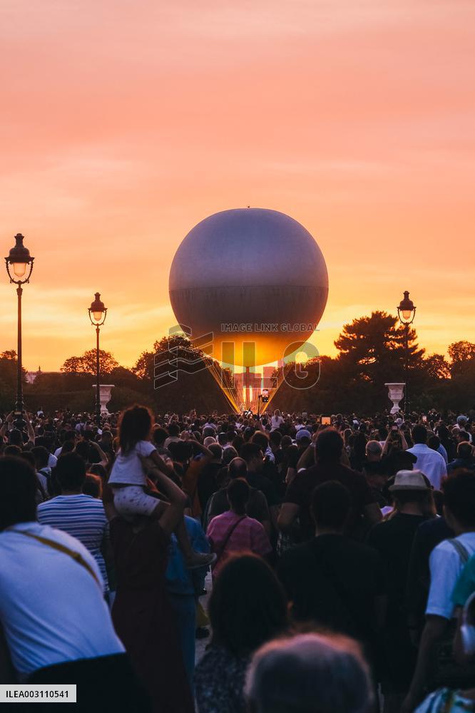 Paris 2024 - Olympic Cauldron Draws Massive Crowds