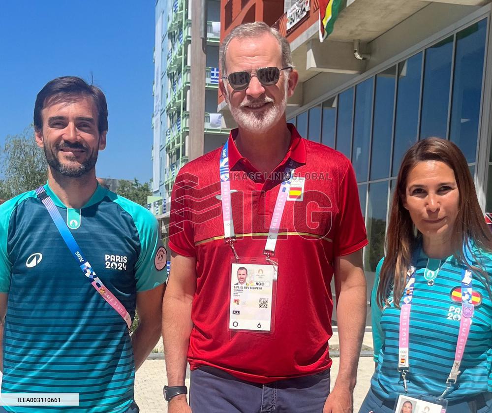 Paris 2024 - King Felipe Visits The Olympic Village