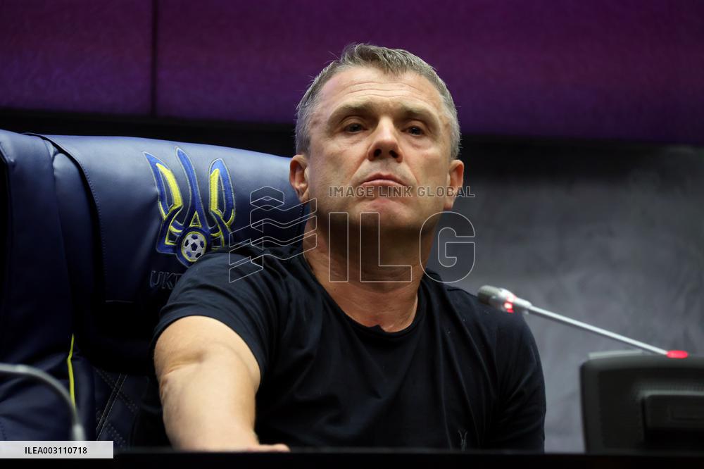 News conference of coaches of Ukrainian national football teams in Kyiv