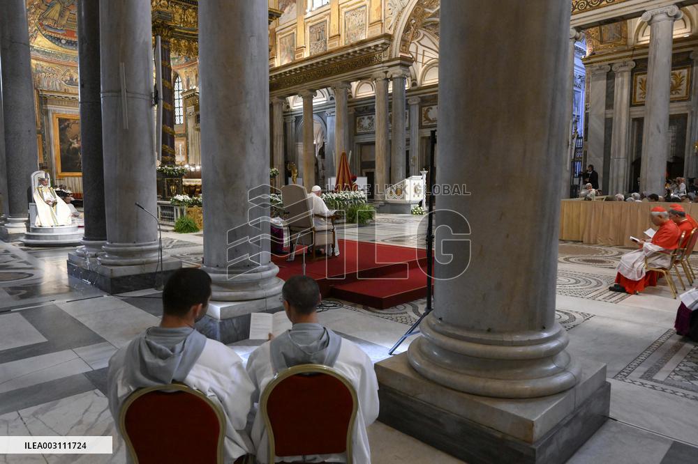 Pope Francis Leads The Vespers - Rome