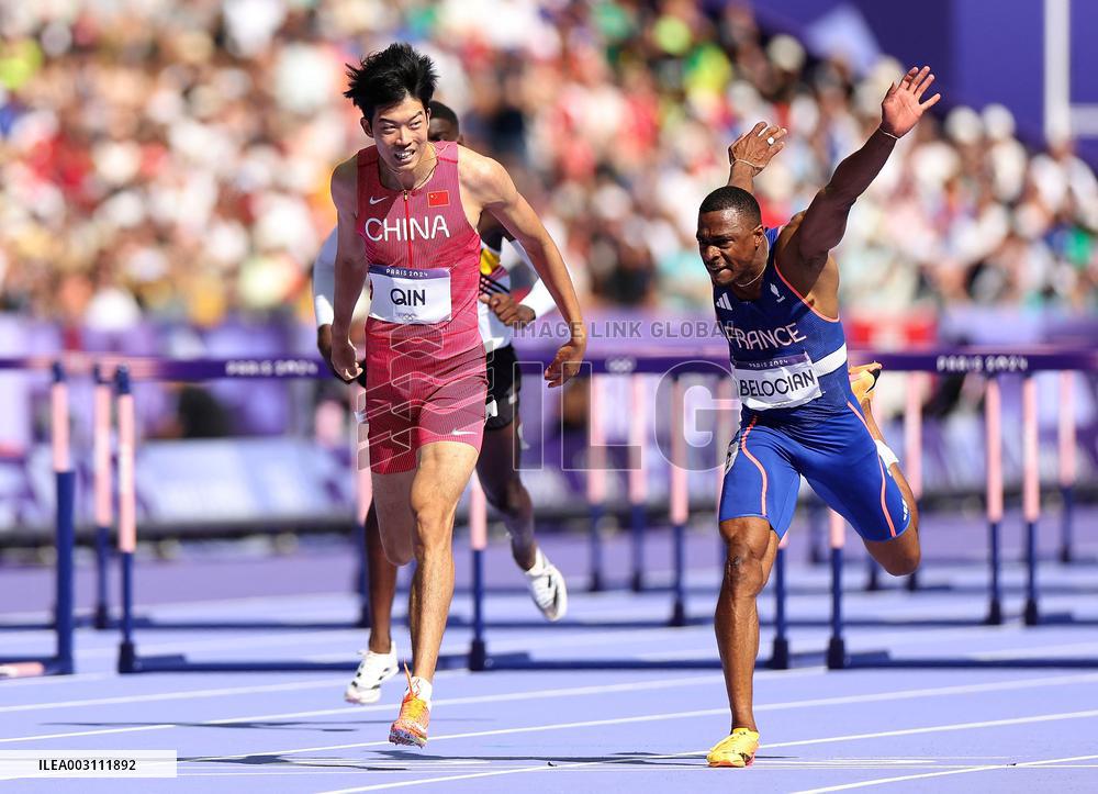 (PARIS2024) FRANCE-PARIS-OLY-ATHLETICS-110M HURDLES-MEN