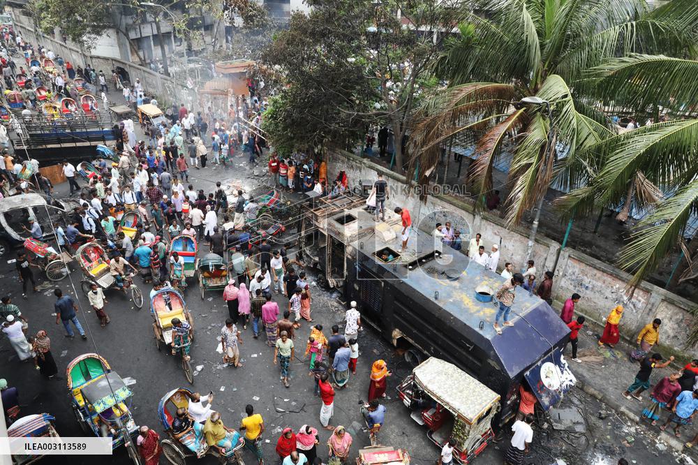 PM Sheikh Hasina Flees Country As Protesters Storm Palace - Dhaka