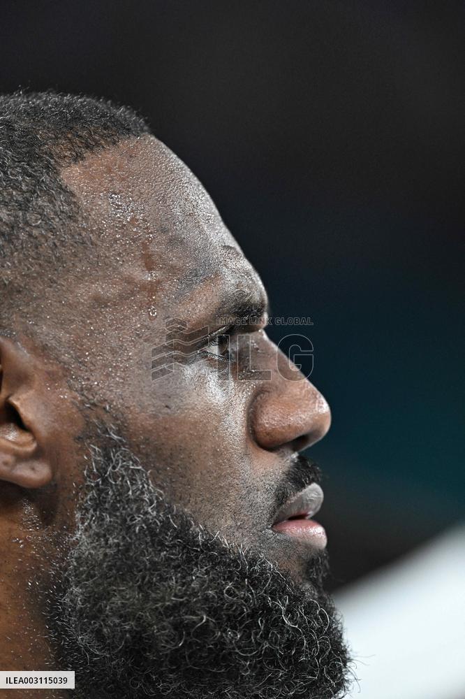 Paris 2024 - Basketball - Lebron James at USA v Brazil