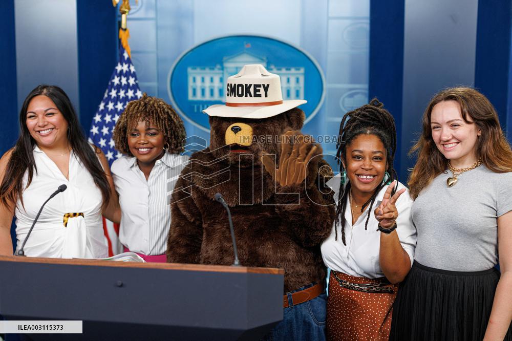DC: Smokey the Bear Visits White House for 80th Birthday