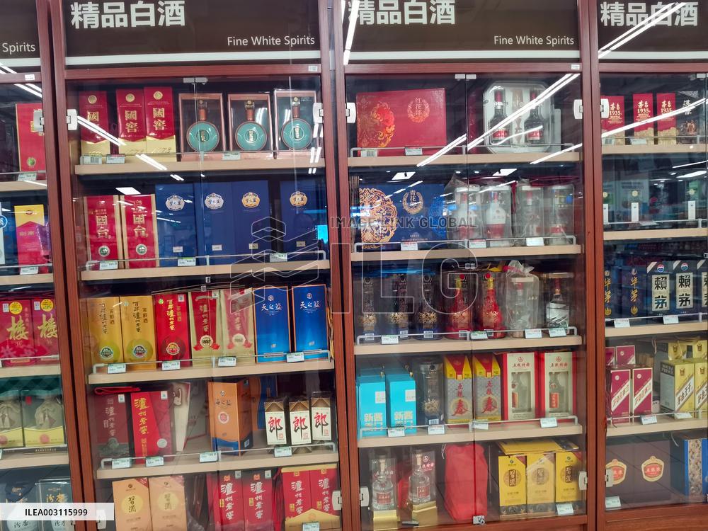 Liquor on Sale at A Supermarket in Yichang