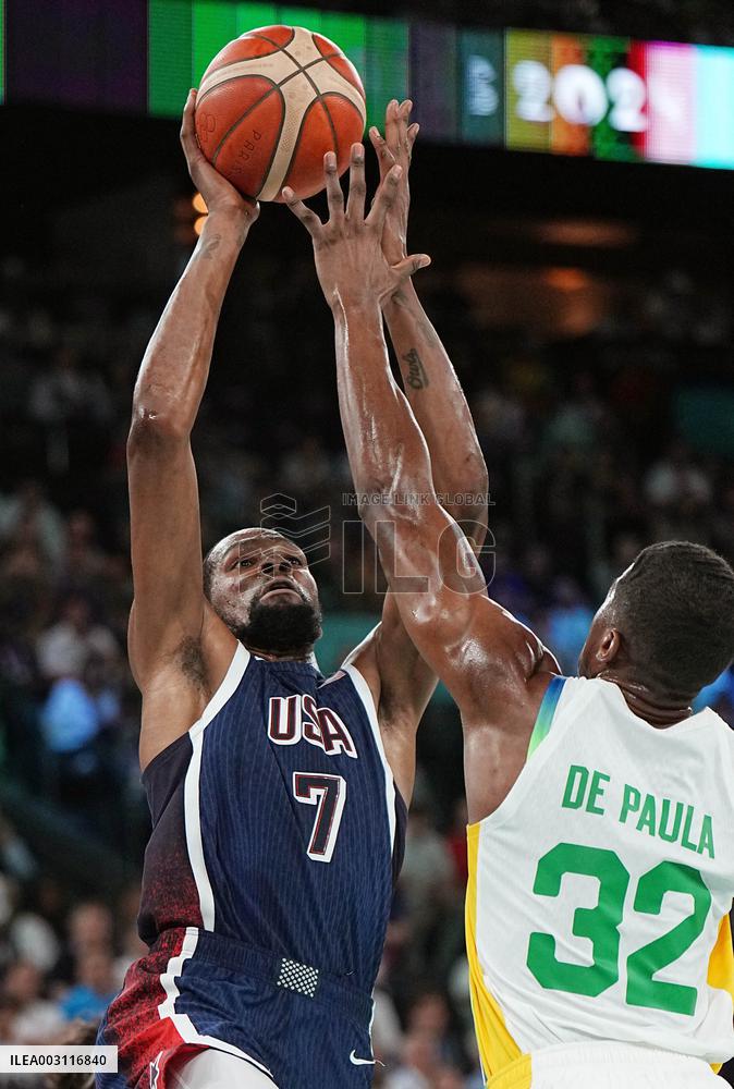 Paris 2024 - USA Defeat Brazil In Their Basketball Quarter Final