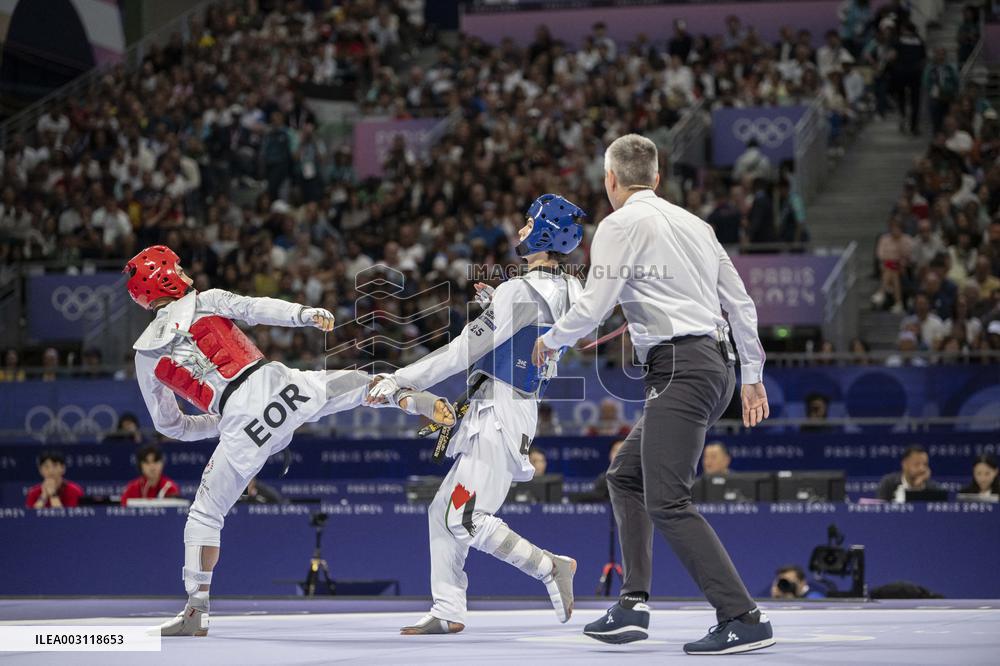 Paris 2024 - Palestinian Omar Yaser Ismail Wins His First Taekwendo Match