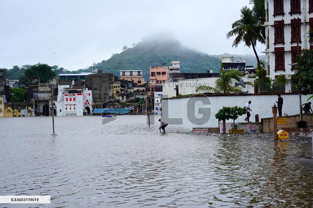 Pushkar Lake Brims With Water - India