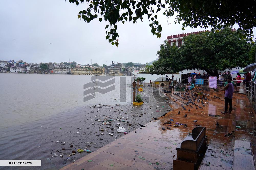 Pushkar Lake Brims With Water - India
