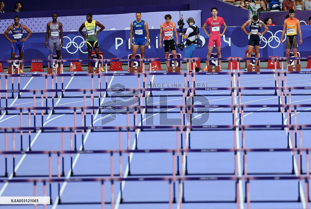 (PARIS2024) FRANCE-PARIS-OLY-ATHLETICS-110M HURDLES-MEN
