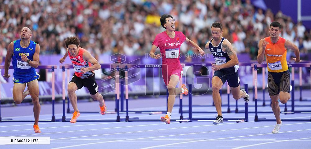 (PARIS2024) FRANCE-PARIS-OLY-ATHLETICS-110M HURDLES-MEN