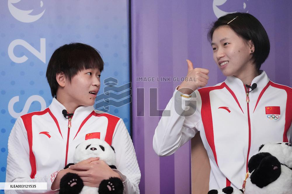 (PARIS2024) FRANCE-PARIS-OLY-DIVING-QUAN HONGCHAN & CHEN YUXI-INTERVIEW