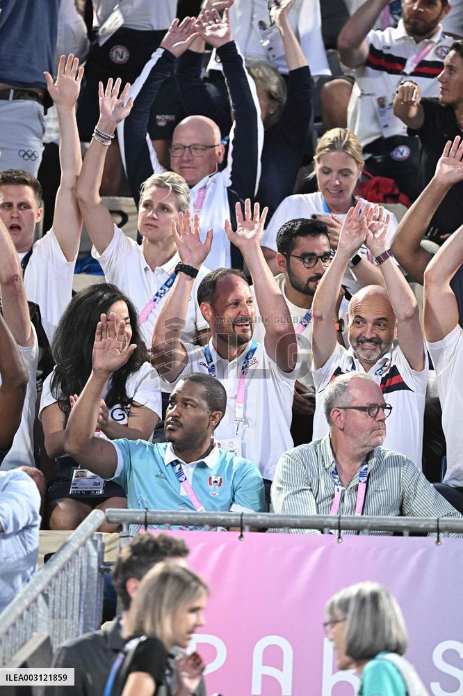 Paris 2024 - Crown Prince Haakon Of Norway At Beach Volley Event
