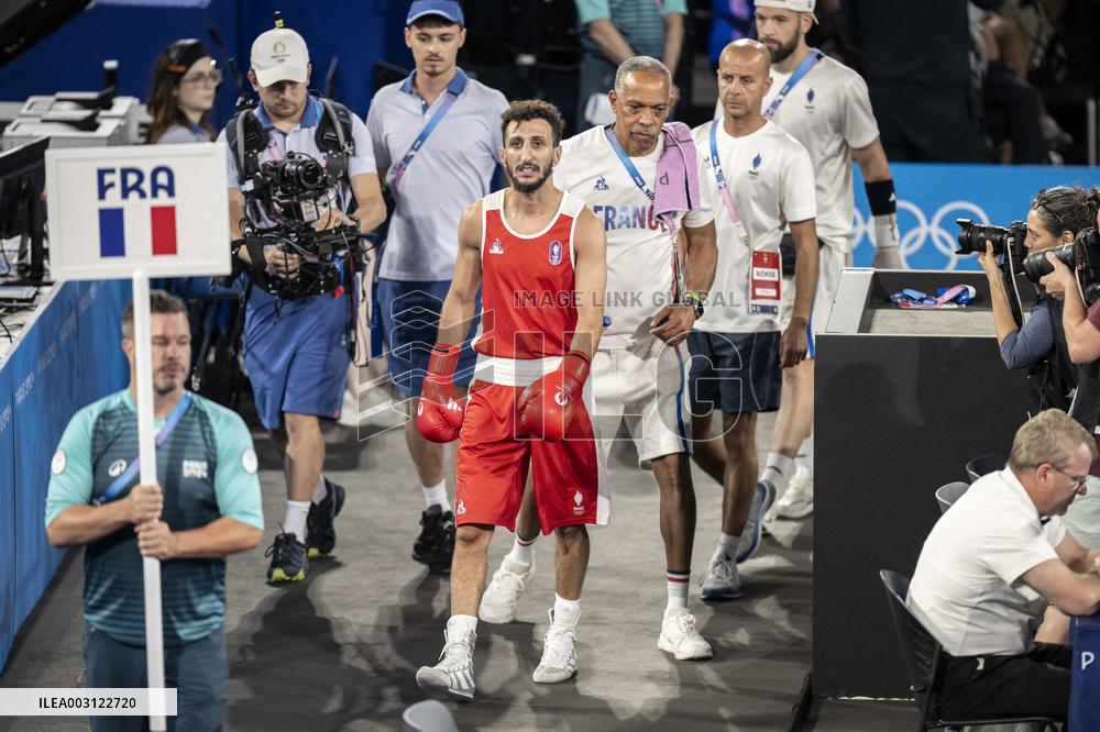 Paris 2024 - Cuba's Alvarez Beats France’s Oumiha In The Men's 63.5kg Final