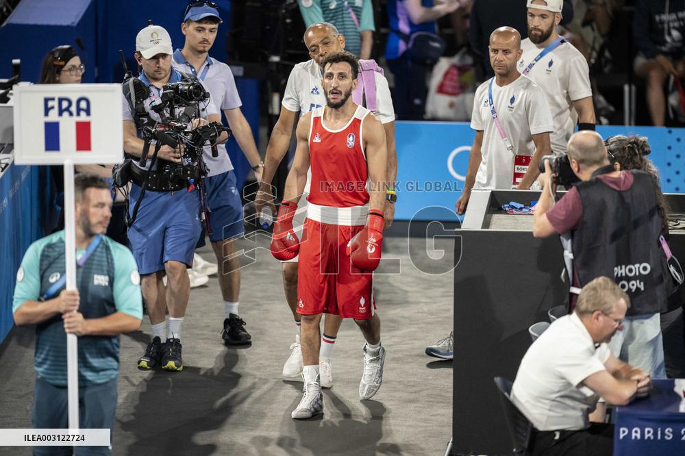 Paris 2024 - Cuba's Alvarez Beats France’s Oumiha In The Men's 63.5kg Final