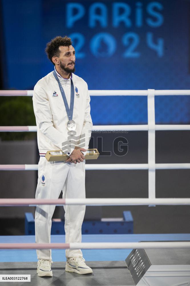 Paris 2024 - Cuba's Alvarez Beats France’s Oumiha In The Men's 63.5kg Final
