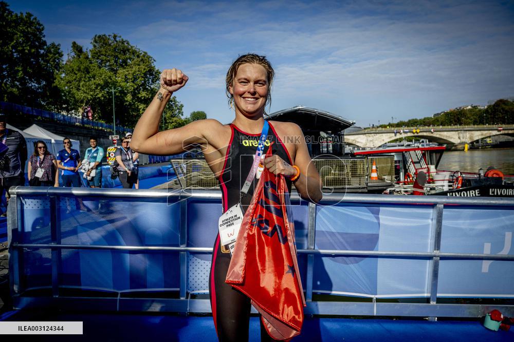 Paris 2024 - Women's 10km Marathon Swim - Sharon van Rouwendaal Wins Gold