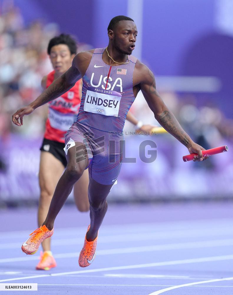 (PARIS2024) FRANCE-PARIS-OLY-ATHLETICS-4X100M RELAY-MEN