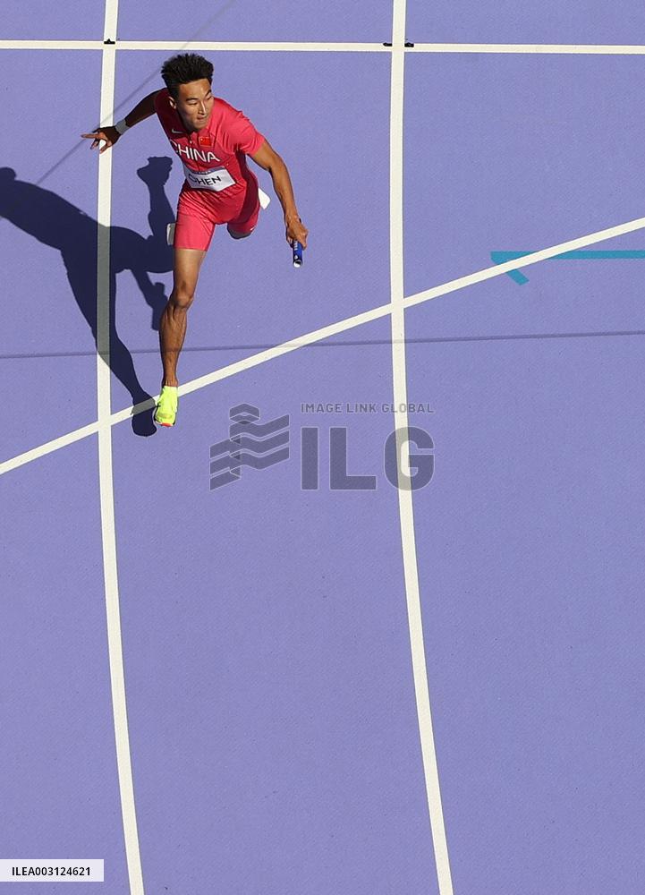 (PARIS2024) FRANCE-PARIS-OLY-ATHLETICS-4X100M RELAY-MEN