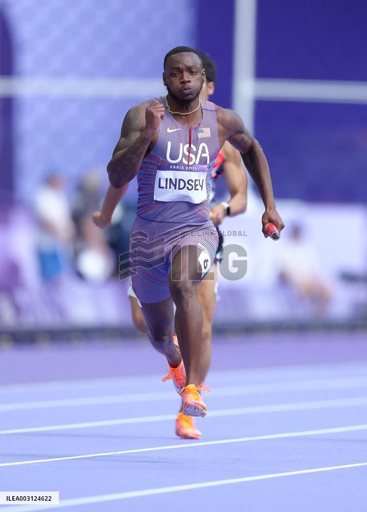(PARIS2024) FRANCE-PARIS-OLY-ATHLETICS-4X100M RELAY-MEN