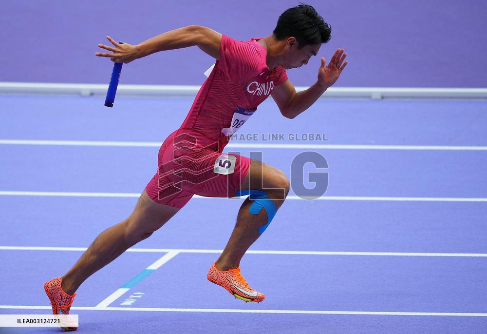 (PARIS2024) FRANCE-PARIS-OLY-ATHLETICS-4X100M RELAY-MEN