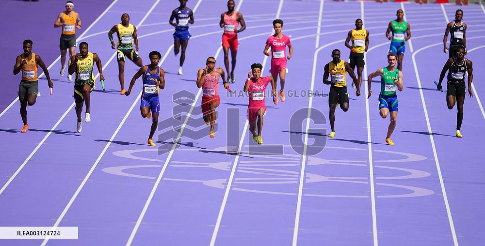 (PARIS2024) FRANCE-PARIS-OLY-ATHLETICS-4X100M RELAY-MEN