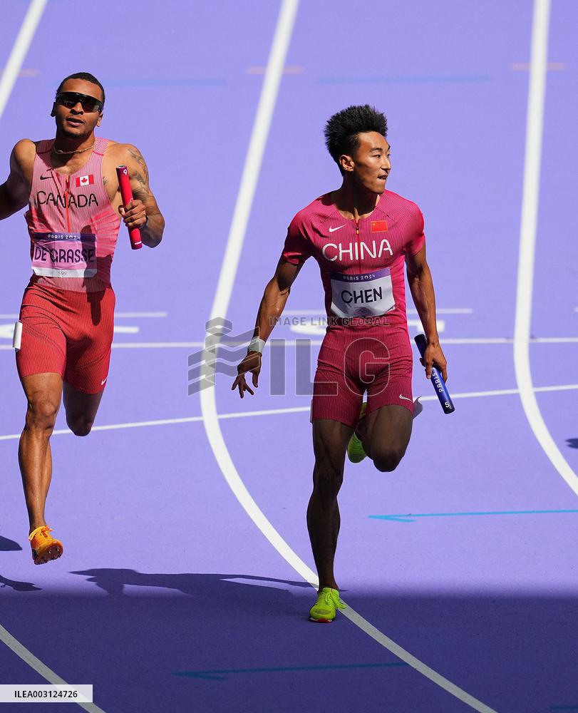 (PARIS2024) FRANCE-PARIS-OLY-ATHLETICS-4X100M RELAY-MEN