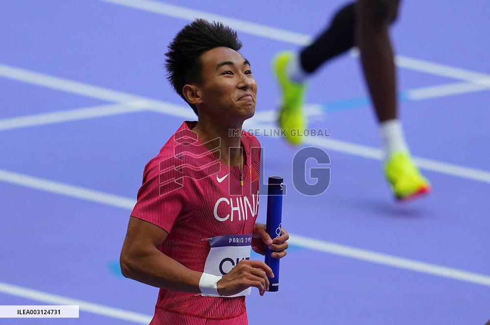 (PARIS2024) FRANCE-PARIS-OLY-ATHLETICS-4X100M RELAY-MEN