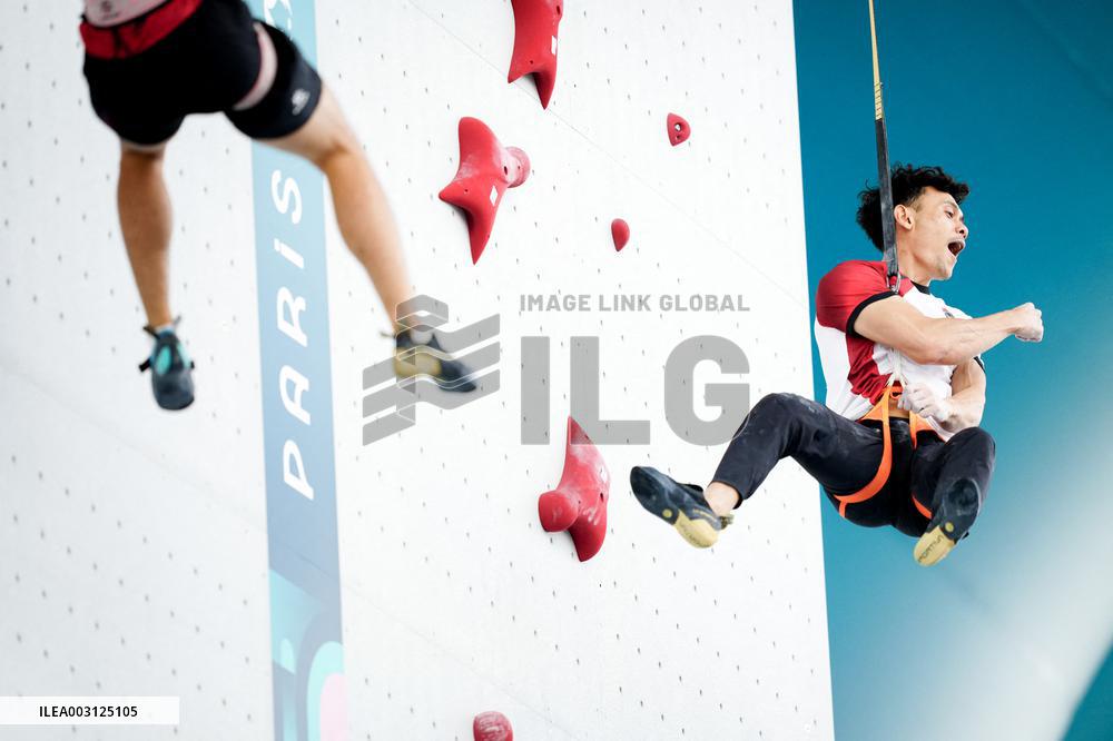 Paris 2024 - Climbing Men’s Speed - Veddriq Leonardo Wins Gold
