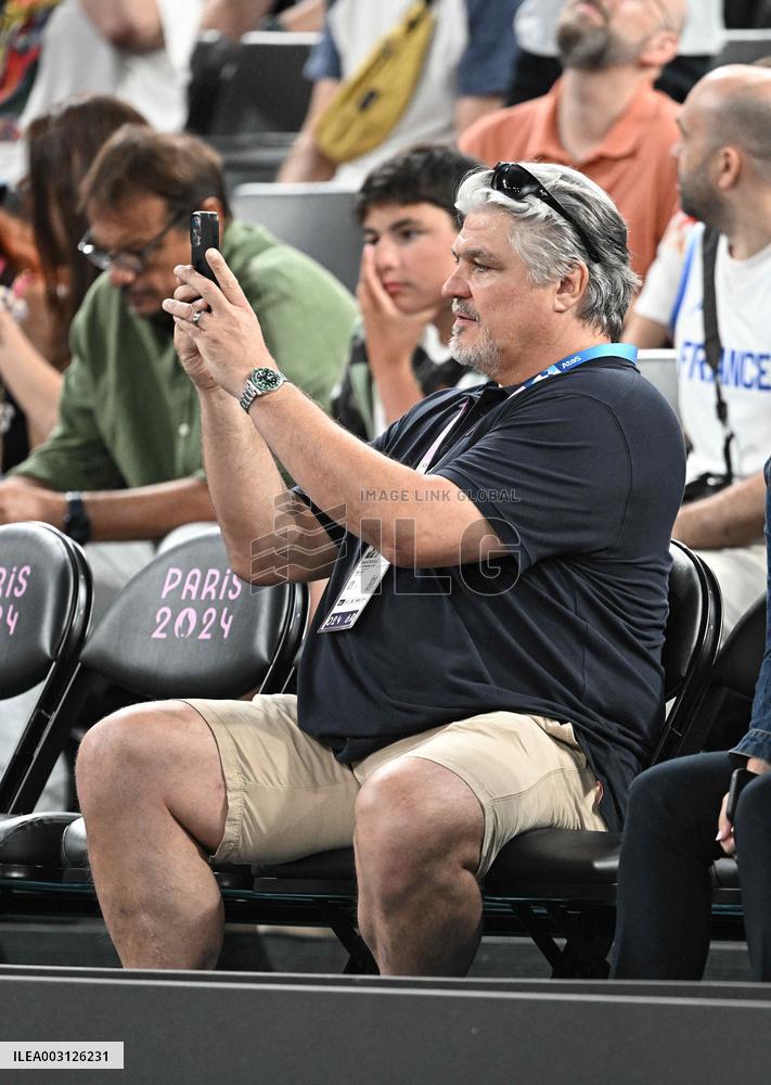 Paris 2024 - David Douillet At Men's Basketball France v Germany