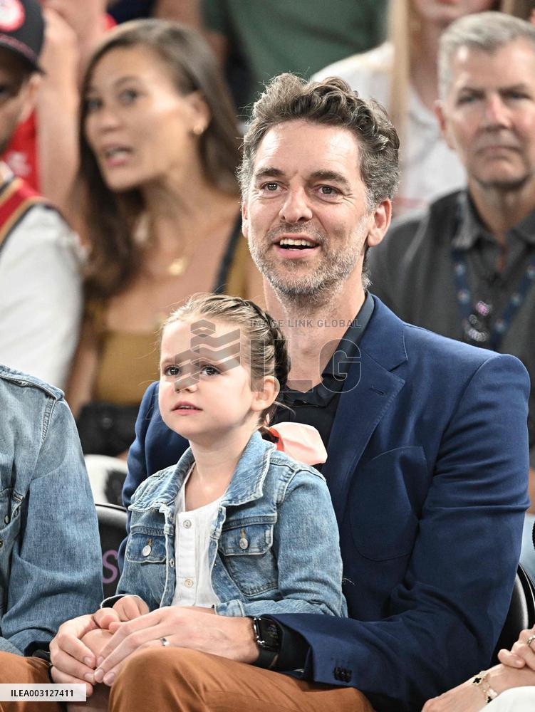 Paris 2024 - Basketball - Pau Gasol And Family At USA v Serbia