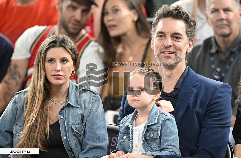 Paris 2024 - Basketball - Pau Gasol And Family At USA v Serbia