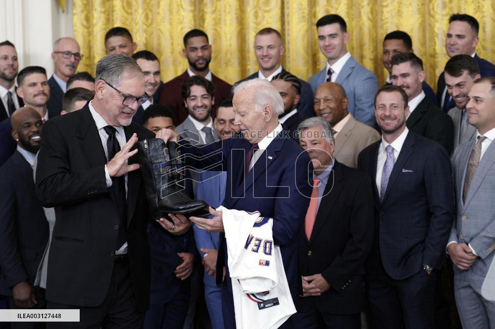 Joe Biden welcomes the Texas Rangers - Washington
