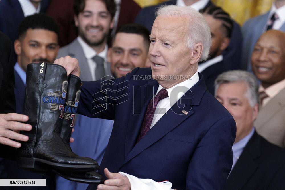 Joe Biden welcomes the Texas Rangers - Washington