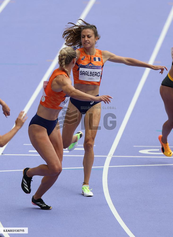 (PARIS2024) FRANCE-PARIS-OLY-ATHLETICS-4X400M RELAY-WOMEN