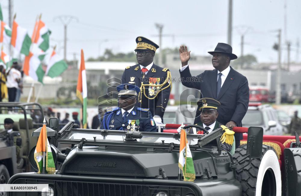 COTE D'IVOIRE-GRAND-BASSAM-INDEPENDENCE-MILITARY PARADE
