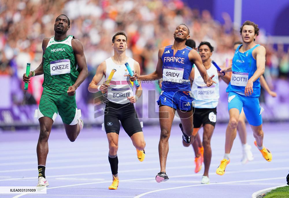 (PARIS2024) FRANCE-PARIS-OLY-ATHLETICS-4X400M RELAY-MEN