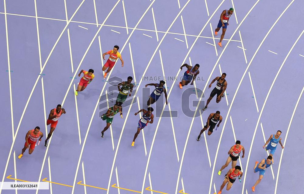 (PARIS2024) FRANCE-PARIS-OLY-ATHLETICS-4X100M RELAY-MEN