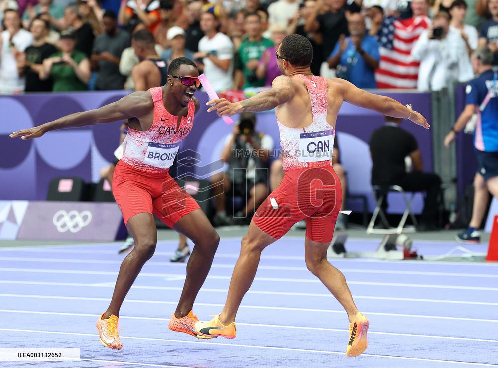 (PARIS2024) FRANCE-PARIS-OLY-ATHLETICS-4X100M RELAY-MEN