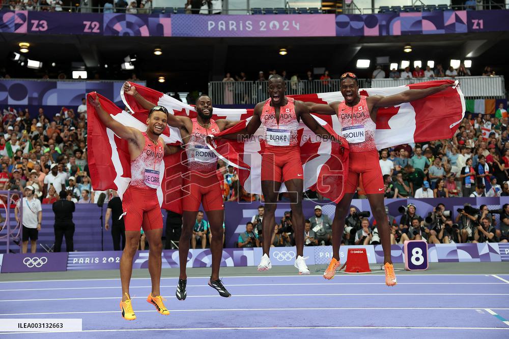 (PARIS2024) FRANCE-PARIS-OLY-ATHLETICS-4X100M RELAY-MEN