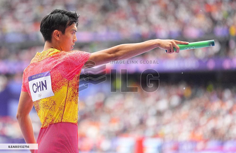 (PARIS2024) FRANCE-PARIS-OLY-ATHLETICS-4X100M RELAY-MEN